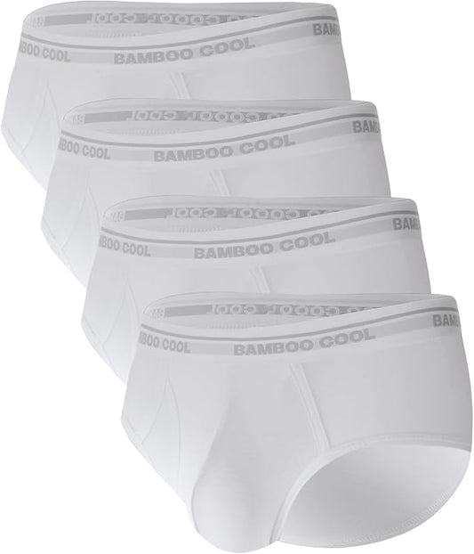 BAMBOO COOL Mens Breathable Soft Underwear Open-fly Classic Briefs, Tag-free