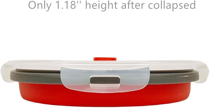 CARTINTS 1200ml Large Collapsible Food Containers Silicone Lunch Containers Silicone Leftover Food Containers, Ideal for Camping Travel, 3Pack