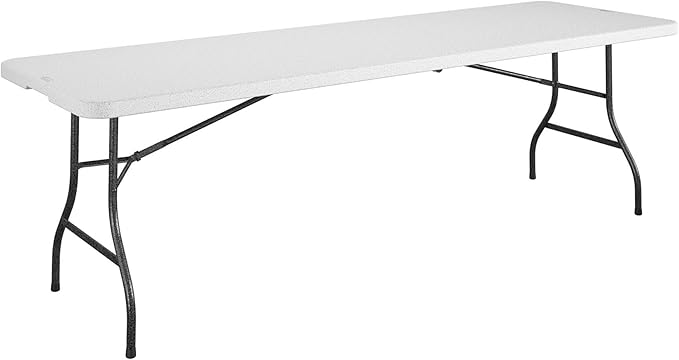 COSCO 8' (96") Resin Straight Table, White