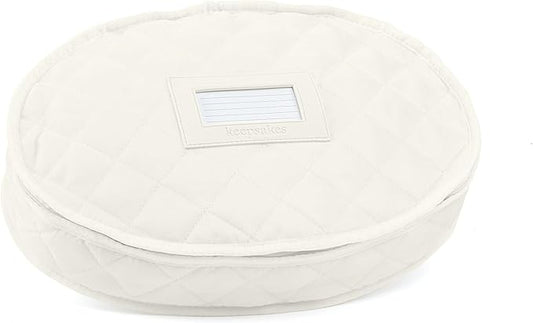 Covermates Keepsakes - Serveware Storage - Padded Protection - ID Window - Stain Resistant - Machine Washable - China Storage, Cream