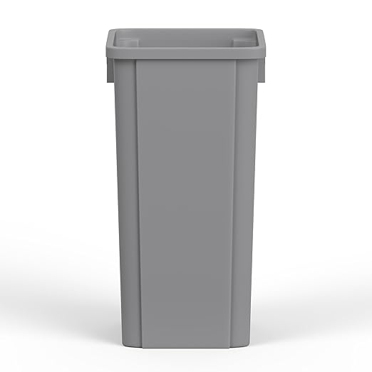 23 Gallon Gray Square Commercial Trash Garbage Can | Outdoor Office Restaurant School Kitchen
