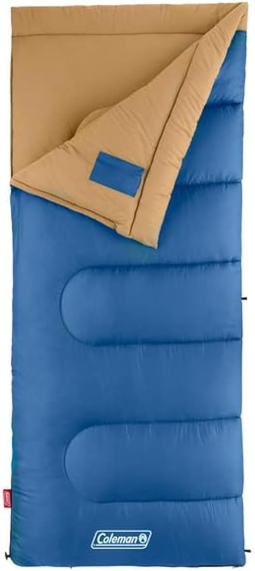 Coleman Brazos 20/30°F Adult Cool-Weather Sleeping Bag with No-Snag Zipper & Stuff Sack, Machine Washable, Great for Camping, Traveling, Guests, & More