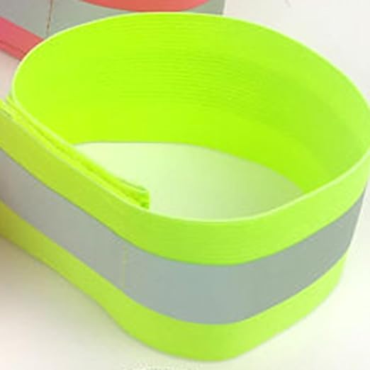 4 PCS Reflective Wrist Strap 4x1.5cm Safety Gear Reflective Wristbands High Visibility Ankle Bands Reflector Armband Self-Adhesive Reflective Bands for Walking,Night Sports Fluorescent Green