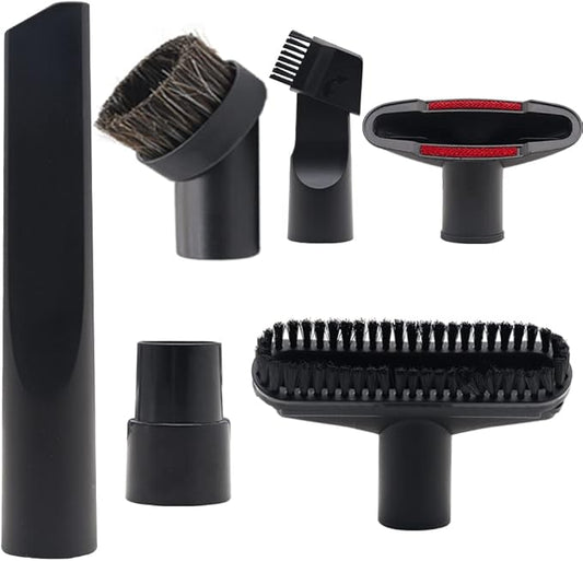 6 Pcs Vacuum Attachments 1 1/4" Vacuum Cleaner Attachments - 1 1/4 inch (32 mm) & 1 3/8 inch (35 mm) Vacuum Hose Adapter, 1 1/4 inch Vacuum Cleaner Accessories Brush Kit