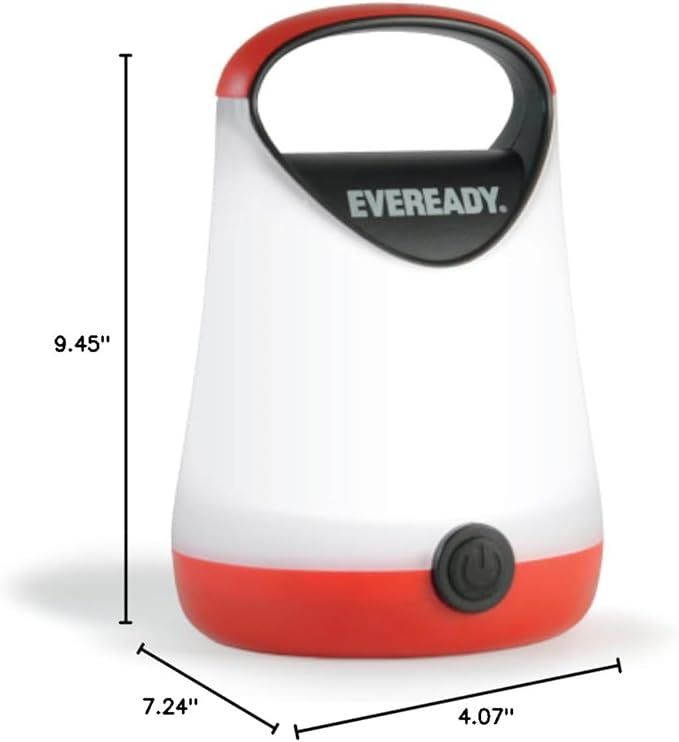 Eveready LED Camping Lantern, Bright Battery Powered Lantern, Water Resistant Hurricane Supplies, 100 Hour Run-time, Pack of 1