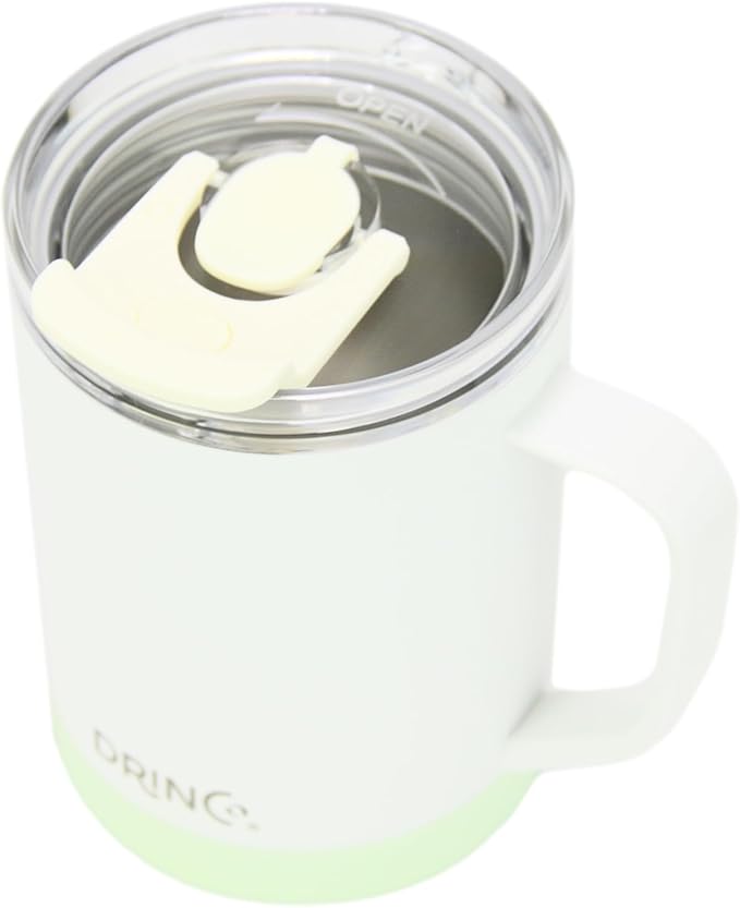 Drinco 16 oz Coffee Mug, Vacuum Insulated Camping Mug with Lid, Double Wall Stainless Steel Travel Mug Insulated Tumblers Coffee Mugs Coffee Cups Tea Cup (16oz Artic White)