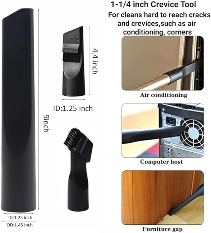 7 PCS Vacuum Attachments Replacement for Shop Vac Accessories with, 1 7/8" to 1" Adapter for Shop Vac,1 1/4" Household Cleaning Accessories Brush Kit for Shop Vac Attachment