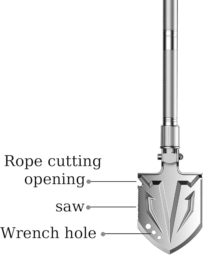 Survival Shovel Camping Tools Folding Portable Survival Gear Tactical Axe Multitool with Hard Carrying Case for Outdoor, Car Emergency, Camping Adventures