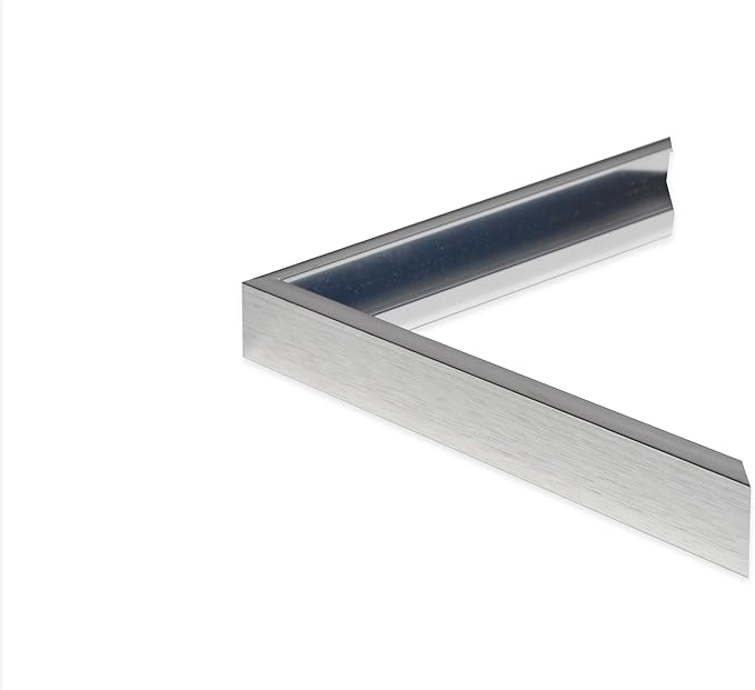 Frame My Mirror Silver Metal Framed Mirror, 20" x 54" Mirror for Bathroom, Metal Frame, True Reflections Glass, Chrome Finish, Stanton Design, Hangs Horizontally or Vertically, Made in USA