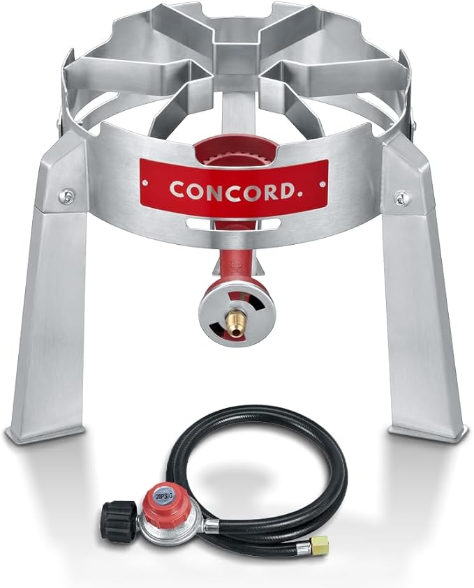 CONCORD Titan Burner. Stainless Steel Single Propane Burner. Great for Camping, Canning, Outdoor Cooking, Home Brewing, and More