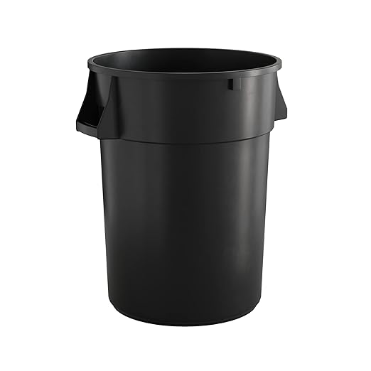 44 Gallon Black Round Commercial Trash Can