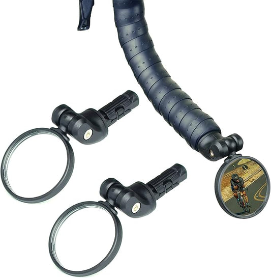 Bike Mirrors,Bike Bar End Mirror, HD Glass Convex Lens Bicycle Rearview Mirror, Safe Cycling Rearview Mirror, Easy to Install