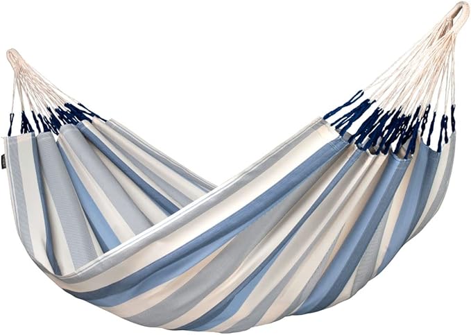 La Siesta® Large Double Brisa Classic Hammock, Outdoor Indoor Hammock Swing - Handmade Weather & Tear Resistant Backyard Bedroom Hammock, Sea Salt