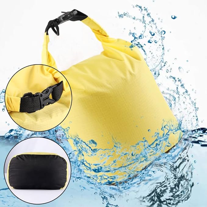 Pimoys 5 Pack Waterproof Dry Sacks, Lightweight Outdoor Dry Bags with Shoulder Strap, 20L /12L / 10L/ 6L/ 3.5L Ultimate Dry Bags for Kayaking Camping Rafting Boating (Multicolor)
