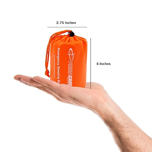 Primacare CB-3684 Emergency Sleeping Bag for Survival – Mylar Blanket/Tent Used for Emergencies, Camping, Hiking, Hunting, Marathons, Outdoors, and Perfect for Medical First Aid Supply Kits, Adult