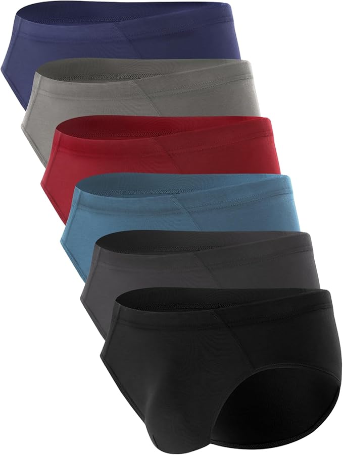 BAMBOO COOL Men's Underwear Briefs Fabric Covered Waistband Underwear Breathable Briefs with 3D Pouch Tagless Panties for Men