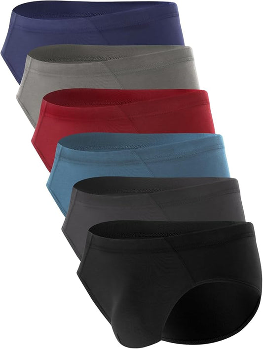 BAMBOO COOL Men's Underwear Briefs Fabric Covered Waistband Underwear Breathable Briefs with 3D Pouch Tagless Panties for Men