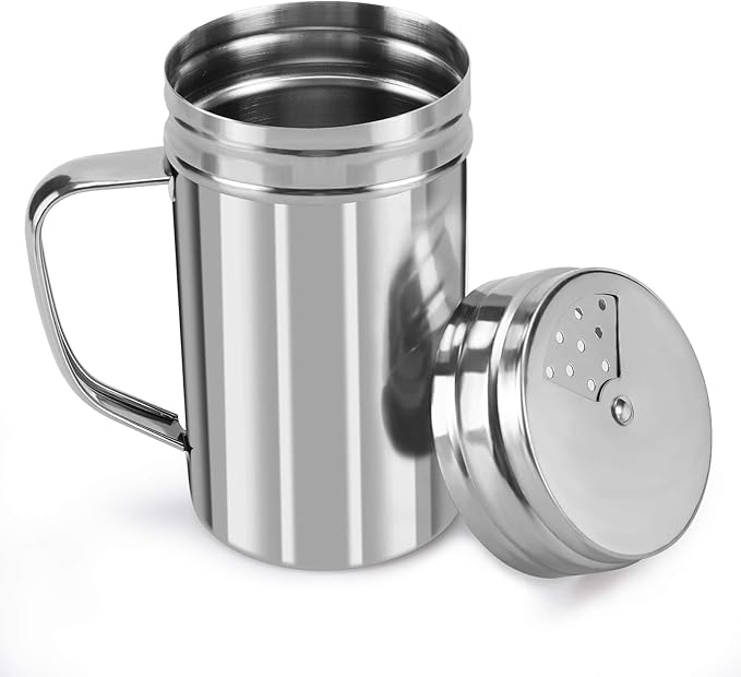 Accmor 13oz Salt and Pepper Shakers with Adjustable Pour Holes, Stainless Steel Dredge Shaker, Seasoning Spice Shakers for Salt Pepper Cinnamon Sugar Flour