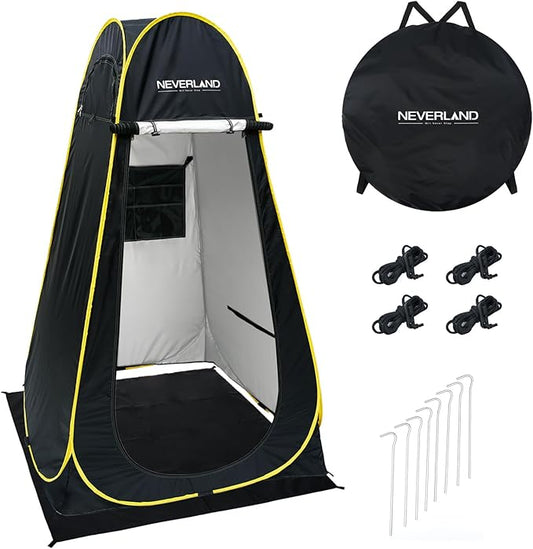 NEVERLAND Pop Up Privacy Shower Tent - Portable Changing Shower Tent, Dressing Room, Bathroom, Outdoor Rain Shelter for Camping, Hiking, Beach