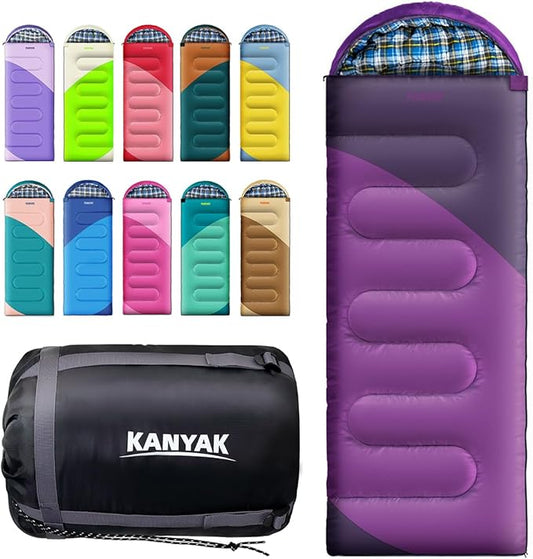 Camping Sleeping Bag, 32℉ Sleeping Bags for Adults Kids Teens Cold Weather Warm Sleeping Bag Winter for 3-4 Season Camping, Camping Gear Equipment, Traveling, and Outdoors