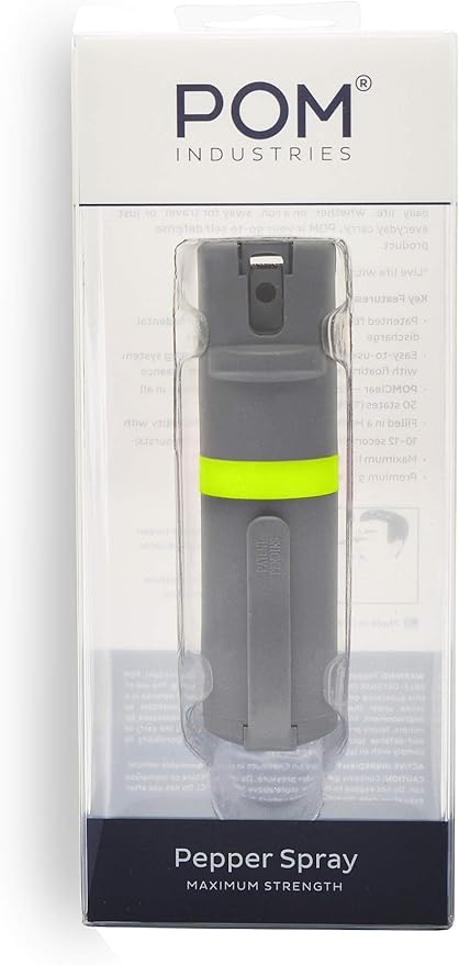POM 6-Pack Pepper Spray Flip Top Pocket Clip - Maximum Strength OC Spray for Self Defense - Tactical Compact & Safe Design - 25 Bursts & 10 ft Range - Powerful & Accurate Stream Pattern