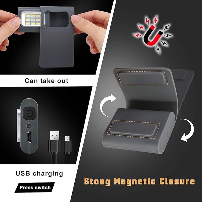 Running Light, 2Pack Reflective Running Gear for Runners, USB Rechargeable LED Light, Clip on Running Lights with Runners and Joggers for Camping, Hiking, Running, Outdoor Adventure