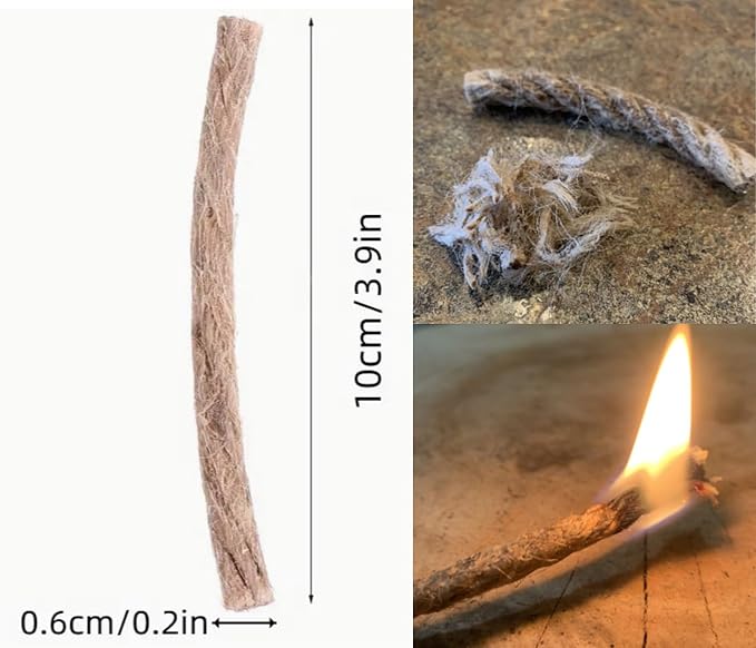 Fire Starter Kit – 6 Magnesium Shaving Packs + Waterproof Windproof Matches in Metal Tin – Emergency Fire Making Kit for Camping, Hiking, Survival, Prepping