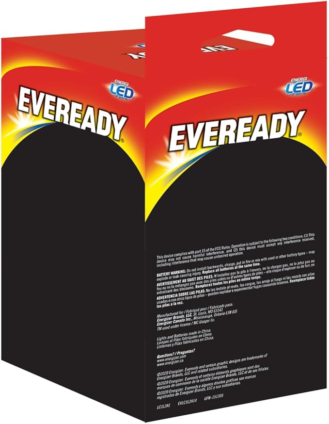 EVEREADY LED Flashlights (4-Pack), Bright Flashlights for Emergencies and Camping Gear, Flash Light with AA Batteries Included, Blue/Yellow (4-Pack)