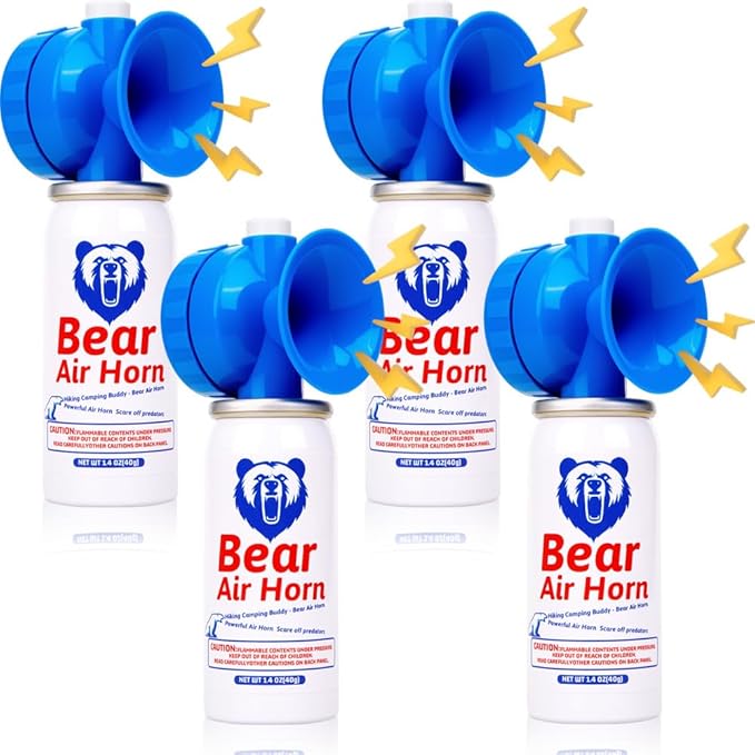 1.4oz Bear Horn for Self Defense, 123dB Loud Mini Air Horn, Audible Up to 1/2 Mile, Safety Air Horn for Hiking,Camping and Outdoor Protection（1.2.4）