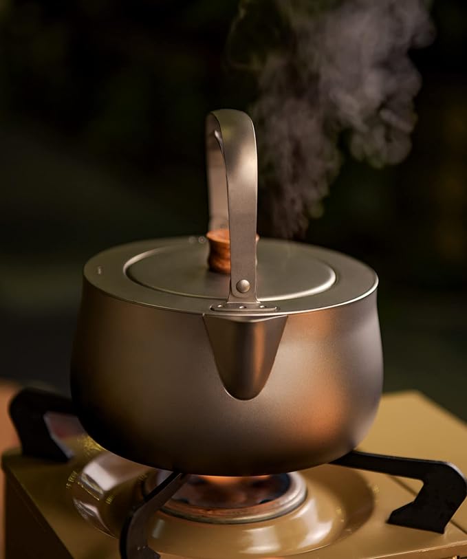 Boundless Voyage Titanium Kettle 800ml/27fl oz Folding Handle Filter Camping Teapot Coffee Pot for Outdoor Boil Water