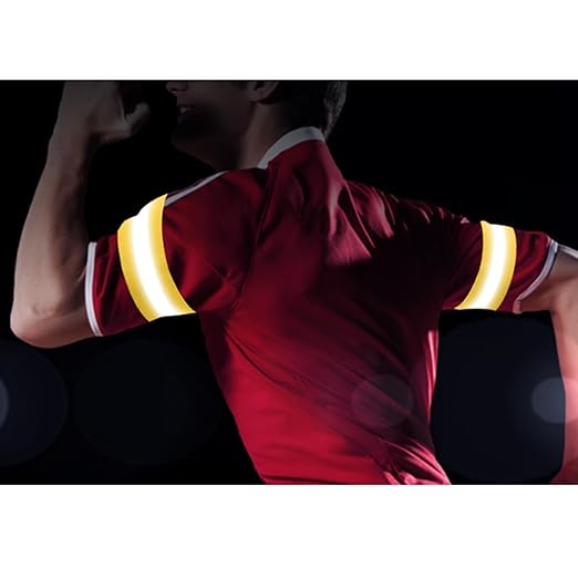 4PCS Reflective Wrist Strap 4x1.5cm Safety Gear Reflective Wristbands High Visibility Ankle Bands Reflector Armband Self-Adhesive Reflective Bands for Walking,Night Sports Fluorescent Yellow