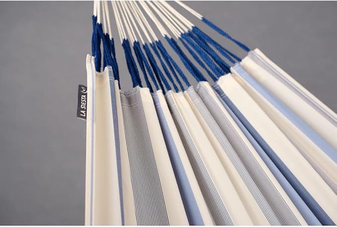 La Siesta® Large Double Brisa Classic Hammock, Outdoor Indoor Hammock Swing - Handmade Weather & Tear Resistant Backyard Bedroom Hammock, Sea Salt