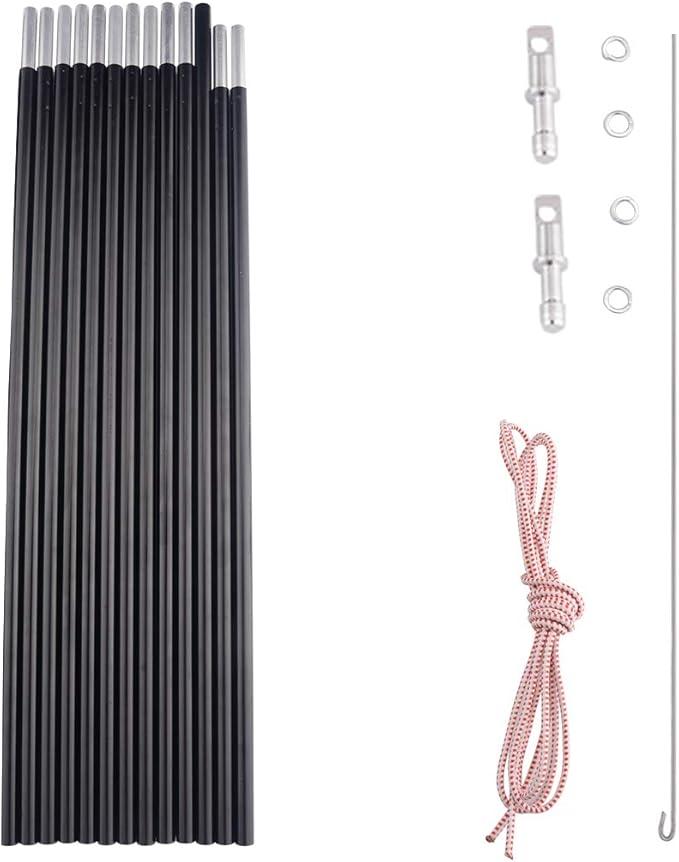 Aluminum Tent Poles Replacement, Fits Both Female and Male Ends, Lightweight Tent Pole Repair Kit, 7001 Aluminum Alloy T6 Heated