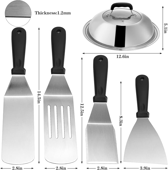 Griddle Accessories Compatible with Blackstone and Camp Chef, Flat Top Griddle Scraper Tool with Melting Dome for Outdoor Cooking, Grill Accessories