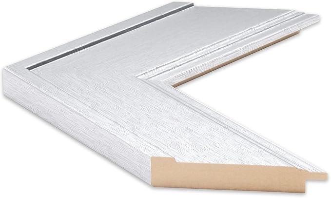 Frame My Mirror Silver Framed Mirror, 24" x 36" Mirror for Bathroom, Wood Frame, True Reflections Glass, Brushed Silver Finish, Porter Design, Hangs Horizontally or Vertically, Made in USA