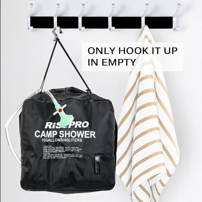 10 gallons/40L Solar Shower Bag Solar Heating Camping Shower Bag with Temperature Hot Water Outdoor Hiking Climbing XH07