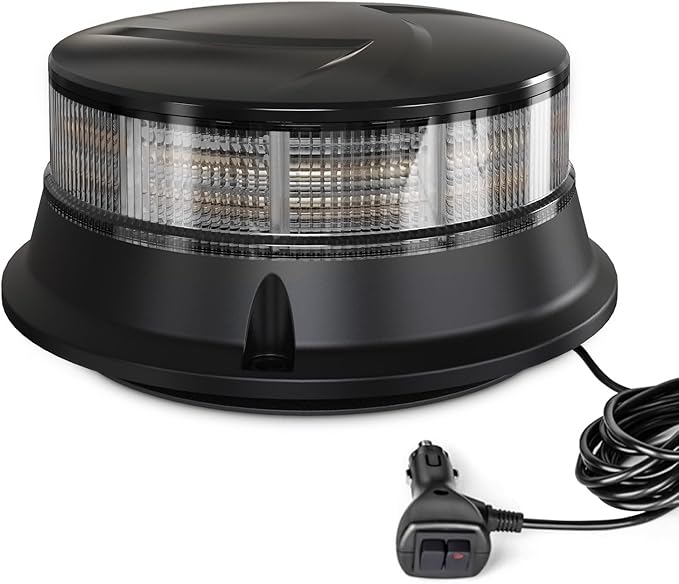 Agrieyes Smoke Lens Beacon Light, Safety Warning Lights Magnetic, LED Flashing Emergency Strobe Lights for Vehicles, Caution Hazard Lights for Truck Tractor Golf Carts Snow Plow