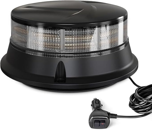 Agrieyes Smoke Lens Beacon Light, Safety Warning Lights Magnetic, LED Flashing Emergency Strobe Lights for Vehicles, Caution Hazard Lights for Truck Tractor Golf Carts Snow Plow