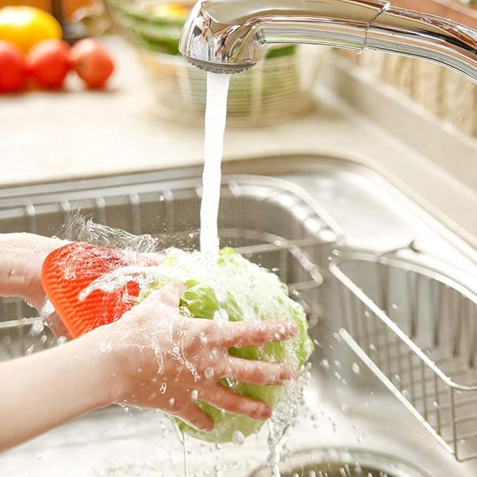 3PCS OstWony Silicone Dish Sponges, Super Food-Grade Silicone Sponges, Multi-Purpose and Efficient Sponge Kitchen Gadgets, Especial Delicate Kitchen Sponge Brush