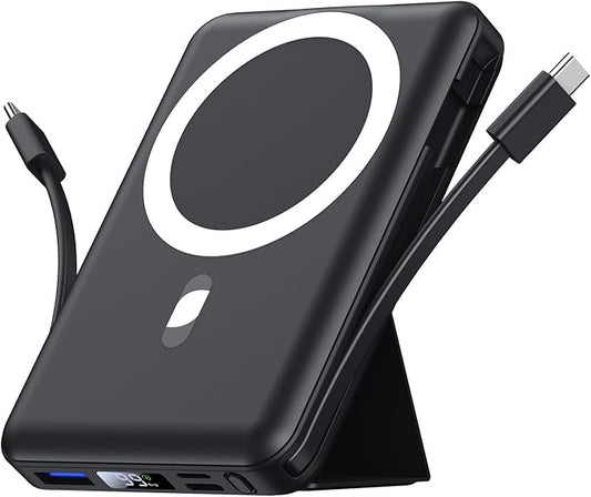 Azmuth for Magsafe Battery Pack, 10000mAh Magnetic Power Bank 22.5W PD Fast Charging with LED Display Wireless Portable Charger for Magsafe with Stand for iPhone 17/16/15/14/13/12/Pro/Pro Max