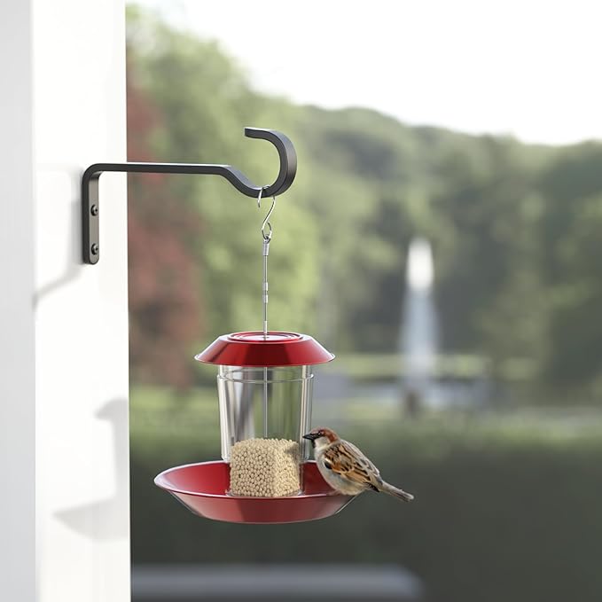 6 Inch 2 Pack Heavy Duty Outdoor Plant Hangers for Plants, Iron Plant Brackets with Metal Plant Hooks for Hanging Lantern, Bird Feeder