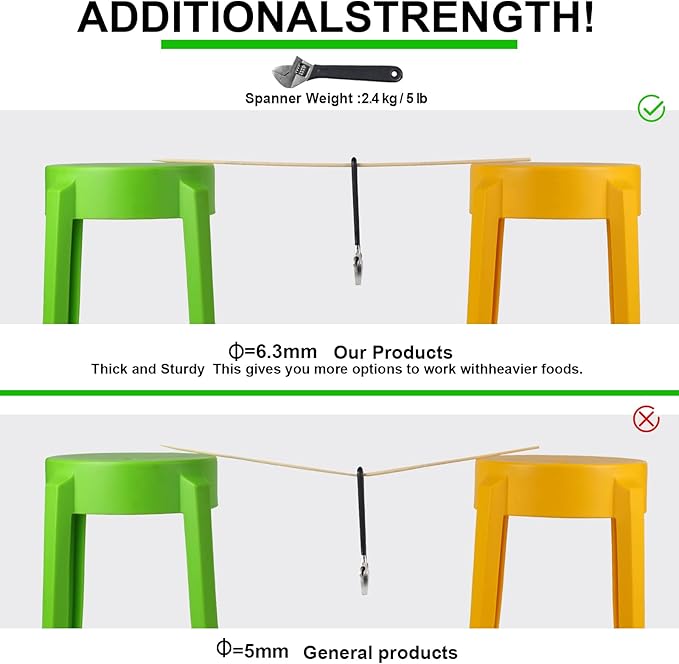 BETESINE 6.3mm Thick Bamboo Marshmallow Roasting Sticks, 36 Inch Extra Long Wooden S'mores Sticks for Fire Pit, BBQ, Camping, Sausage, Marshmallow Skewers – 100 PCS (Bamboo - 36 inch)