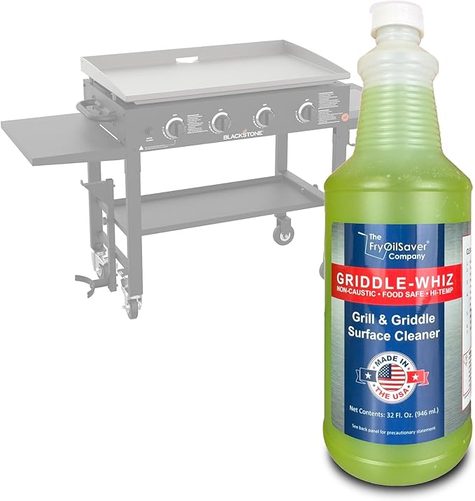 Griddle-Whiz Grill & Griddle Surface Cleaner, Removes Grease, Food Residue, Burnt On Organics, Non-Toxic High-Heat Flat Top Grill Cleaner & Food Contact Surface, Non-Caustic Formula by FryOilSaver Co.