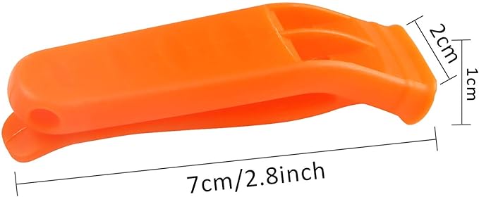 AUGSUN 40 Pcs Emergency Safety Whistle Plastic Whistles Set with Lanyard,Red and Orange