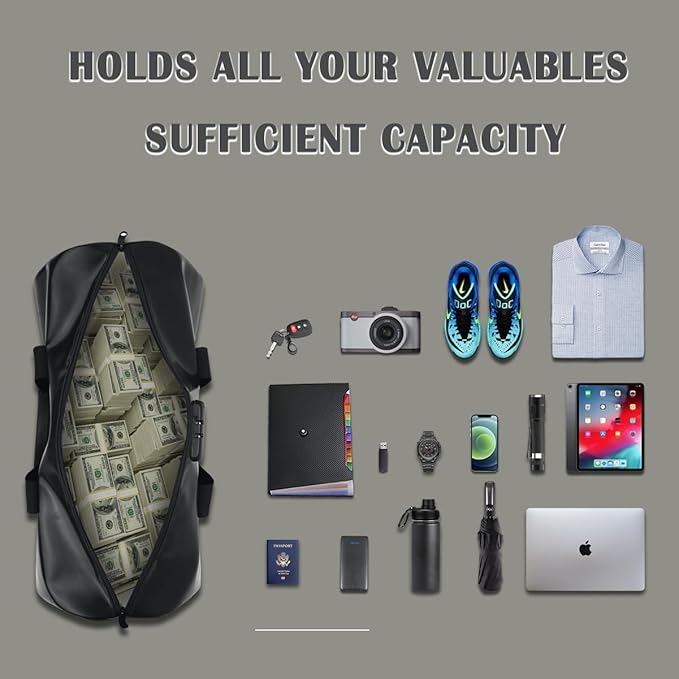 Fireproof Waterproof Duffel Bag,Fire And Waterproof Document Storage，Security code lock multiple protection，perfect travel companion.