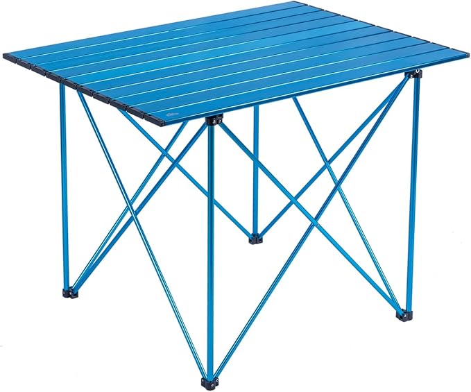 iClimb Ultralight Compact Camping Folding Table with Carry Bag (Reinforced Blue - XL)