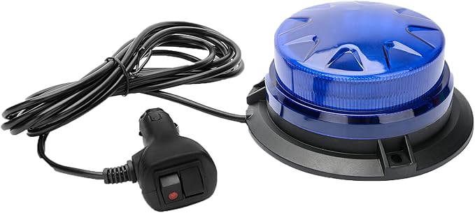 AUXMOTEC Blue Led Emergency Strobe Beacon Lights Bar with Magnetic Mount and 8 Flash Models Warning Safety Flashing Rooftop Signal Lamps for Firefighters Police Vehicles(24-LED 12V-24V)