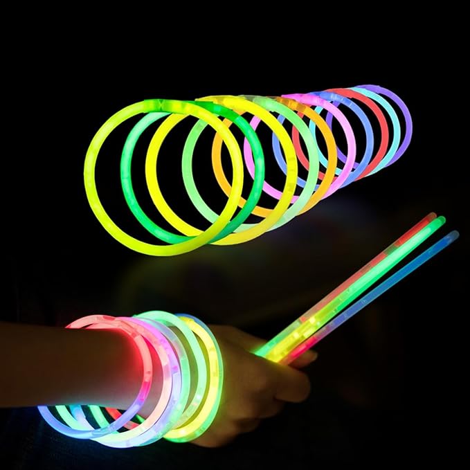 410 Pcs Glow Sticks Bulk, Glow in The Dark Party Supplies, 12 Hours Glow Party Pack 8 inch, Mardi Gras, Party Favors