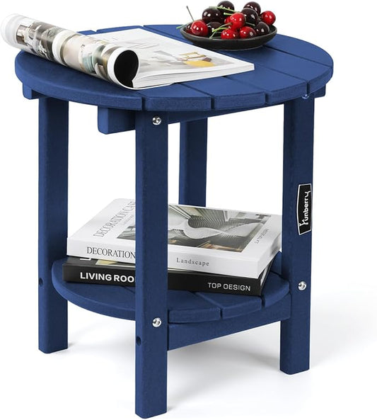 FUNBERRY Outdoor Adirondack Side Table, 2-Tier Patio End Tables, HDPE All Weather for Outside