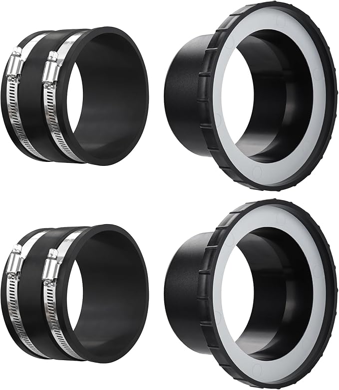 4 Inch Dust Collection Fittings for Magnetic Dust Collection Coupler,Steel Ring Receiver Dust Collector Steel Port w/Dust Control Flex Cuff,Quick Connect to Drum Sander Planer